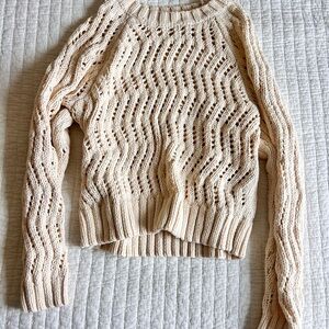 American Eagle Outfitters Cream Knit Sweater